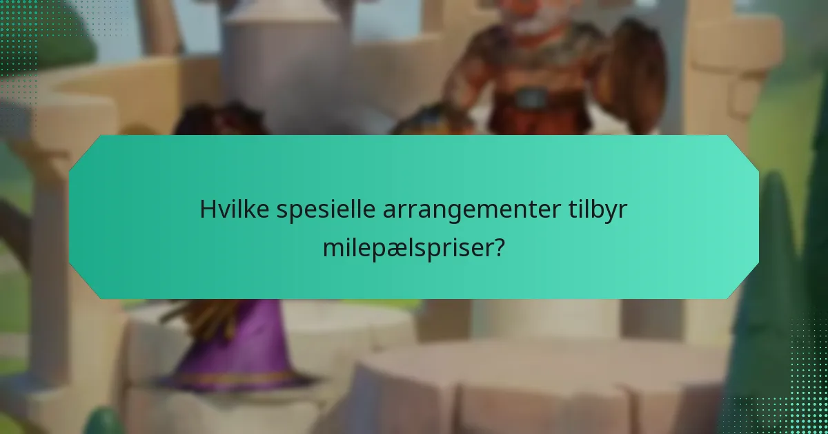Hvilke spesielle arrangementer tilbyr milepælspriser?